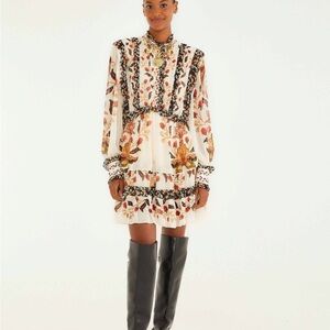 Farm Rio Floral Print Long Sleeve Dress